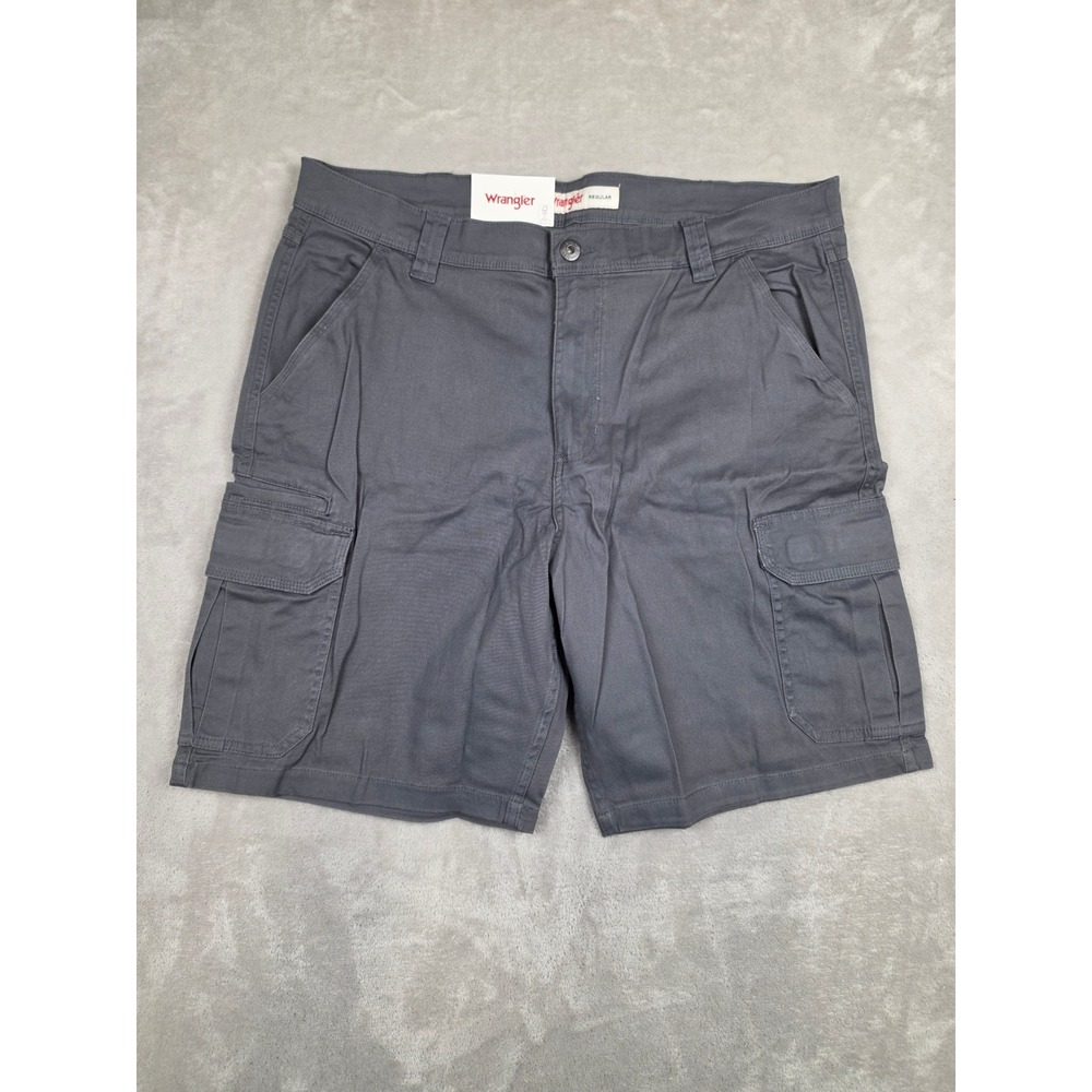 Wrangler Cargo Shorts Mens 38 Gray Regular Fit Utility Pockets 1908999